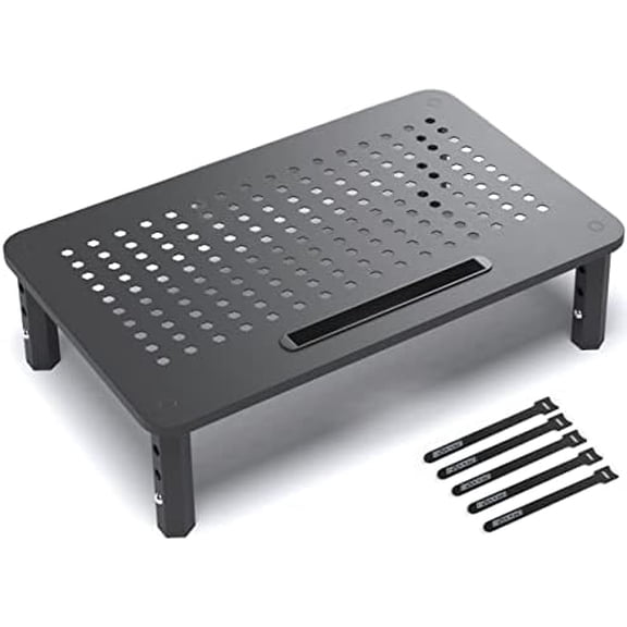 Monitor Stand Riser - Upgraded for Faster Productivity - Anti-Skid, HD Hexagonal Steel - Free Cable Ties - Computer Stand - Laptop, Desktop, Printer, iMac (Simple)