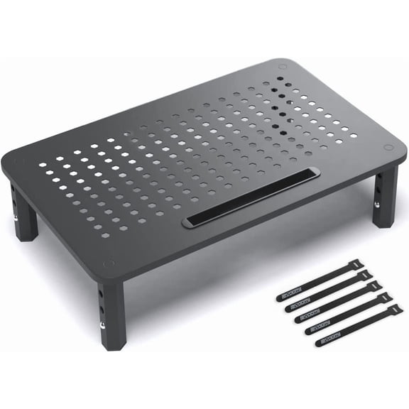 Monitor Stand Riser - Upgraded for Faster Productivity - Anti-Skid, HD Hexagonal Steel - Free Cable Ties - Computer Stand - Laptop, Desktop, Printer, iMac (Simple)