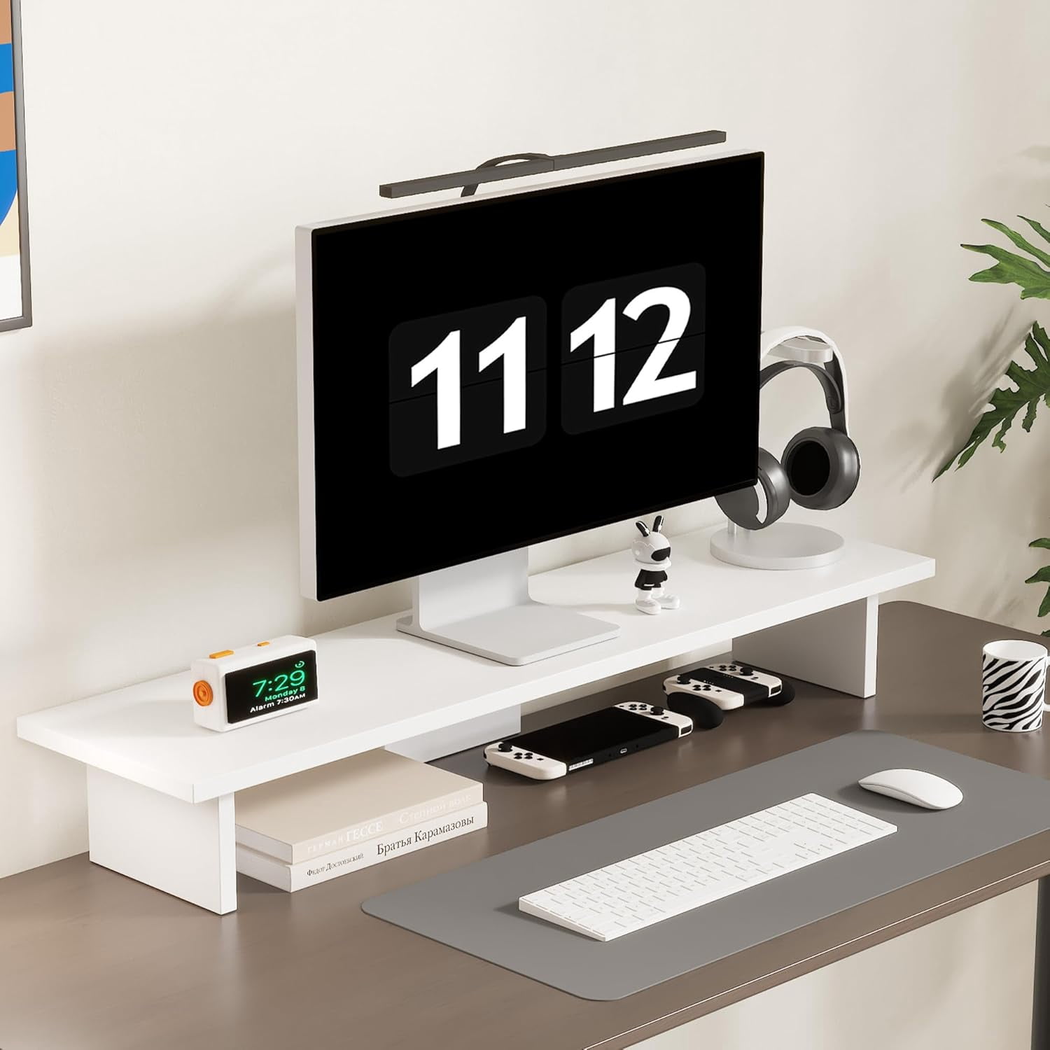 Monitor Stand Riser,Wood & Acrylic Computer Monitor Stand with LED ...