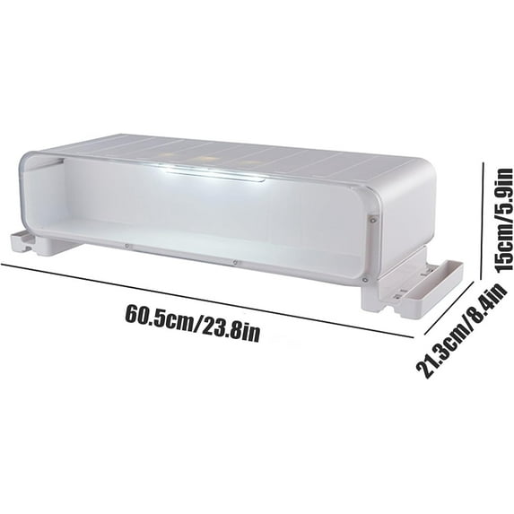 Monitor Stand Riser with Drawer and LED Lights for Computer Desktop, Elevated Structure Compatible with Laptops and Screens