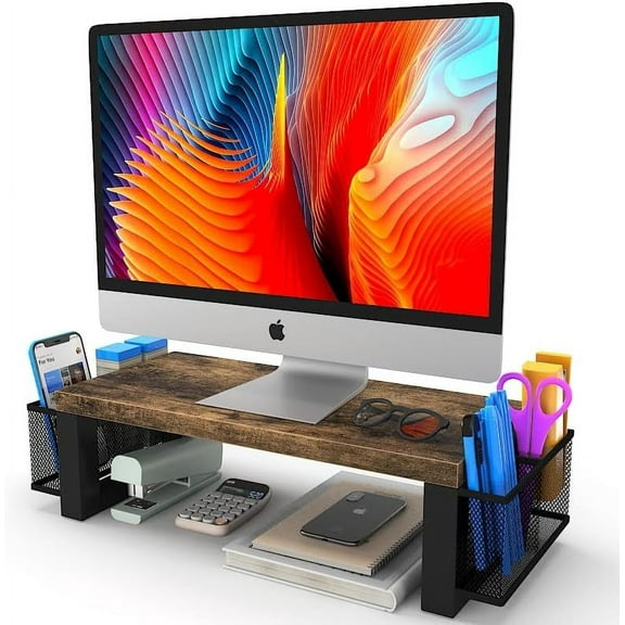 Monitor Stand Riser with Storage, Desktop Computer Monitor Stand, Multi-Purpose Desk Organizer Shelf for Laptop Computer PC