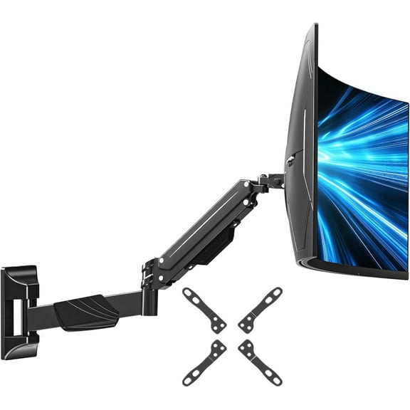 Monitor Wall Mount for 22-43 Inch Curved Screens, Holds 2.2 to 33.1 lbs, Ultrawide Computer Monitor Wall Mount, Heavy Duty Wall Monitors Arm
