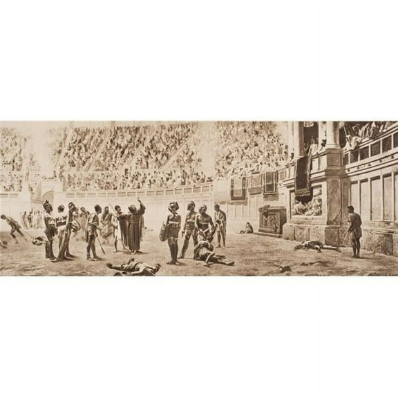 The Monk Almachis Attempting To Stop The Gladiatorial Combat From The Picture by Professor Ademollo, From The Book The Outline of History by H.G.Wells Volume 2, Published 1920 Poster Print,