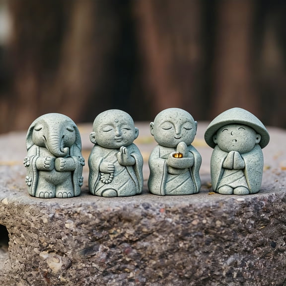 Monk Figurine Statue, Zen Sculpture Ornament for Garden Patio Yard Home Desktop Aquarium Fish Tank Landscaping Decor, for Indoor Outdoor Decoration