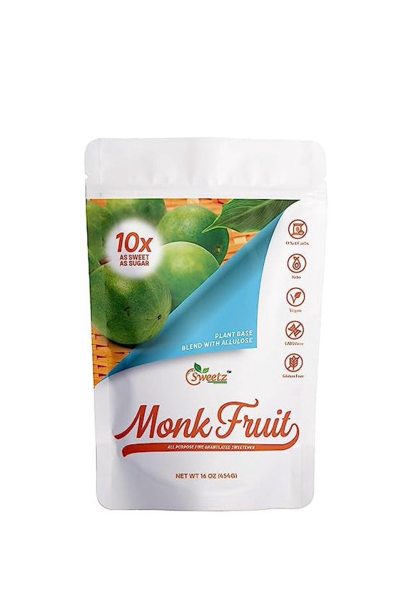 Monk Fruit  Allulose All Purpose Sweetener  10X Sugar Sweetness; Total Servings 1135 | 1-LB