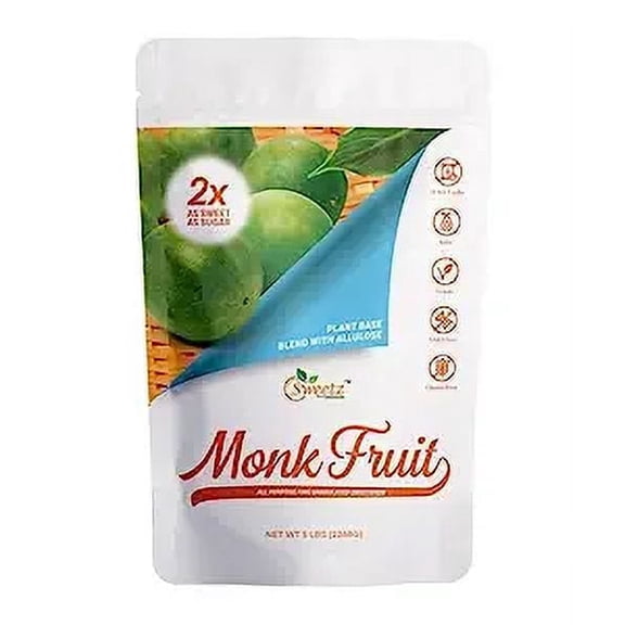 G-Sweetz Monk Fruit Allulose All Purpose Sweetener 2X Sugar Sweetness; Total Servings 1134 | 5-LB