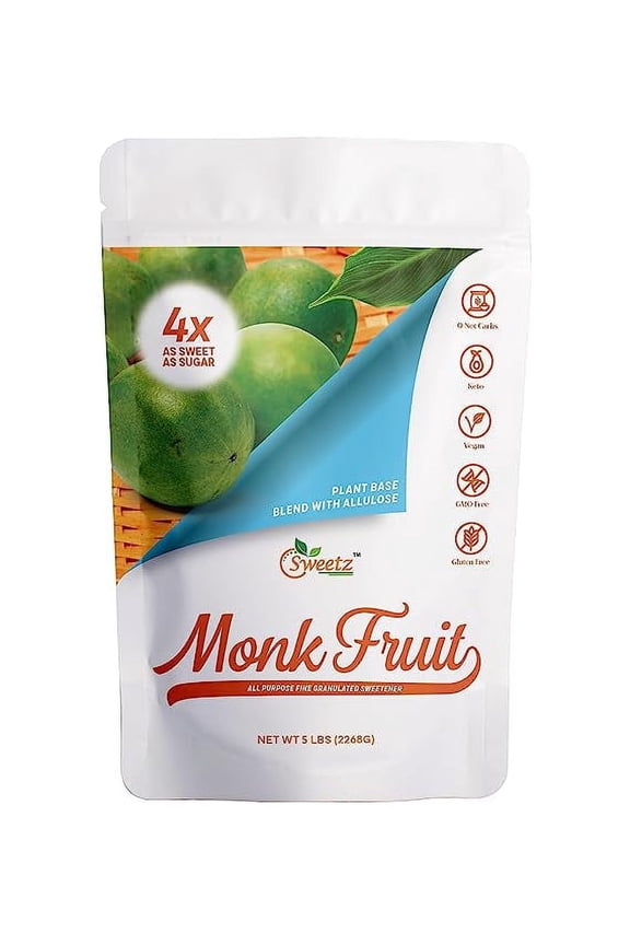 Monk Fruit  Allulose All Purpose Sweetener  4X Sugar Sweetness; Total Servings 2268 | 5-LB