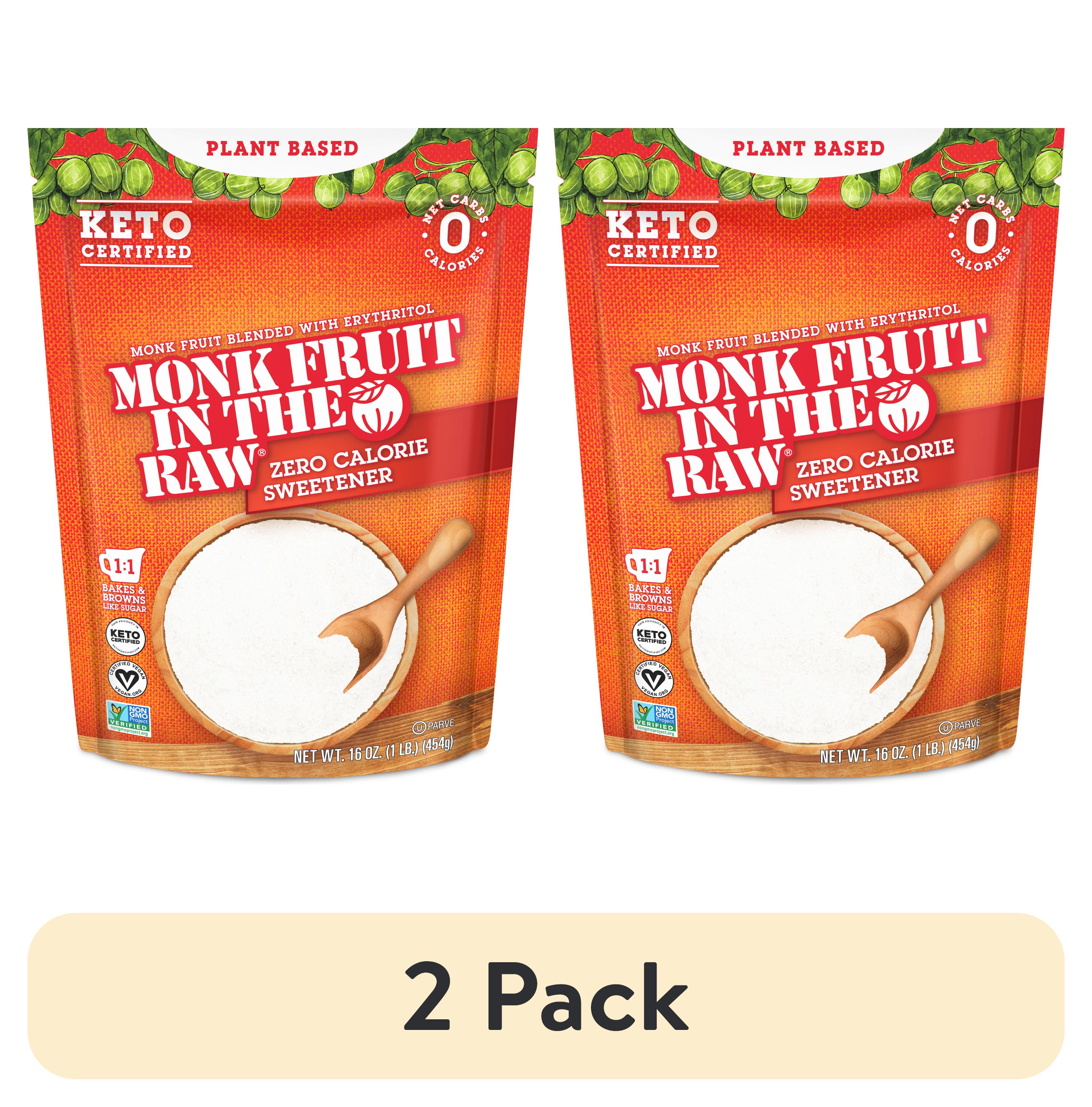 (2 pack) Monk Fruit In The Raw Zero Calorie Sweetener, Sugar Substitute ...