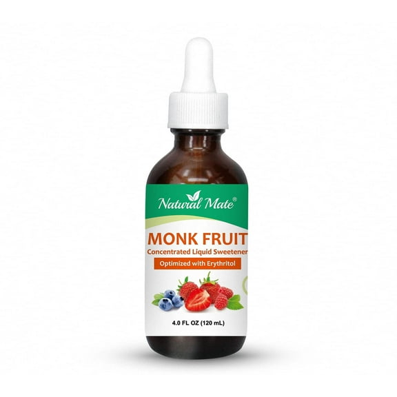Monk Fruit Liquid Sweetener (Optimized with Erythritol) 4 FL OZ (120 mL) Glass Bottle | 1 Pack