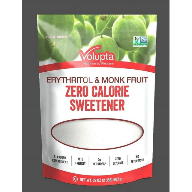 Monk Fruit & Erythritol Sweetener, 2LB Zero Calorie Sugar Substitute