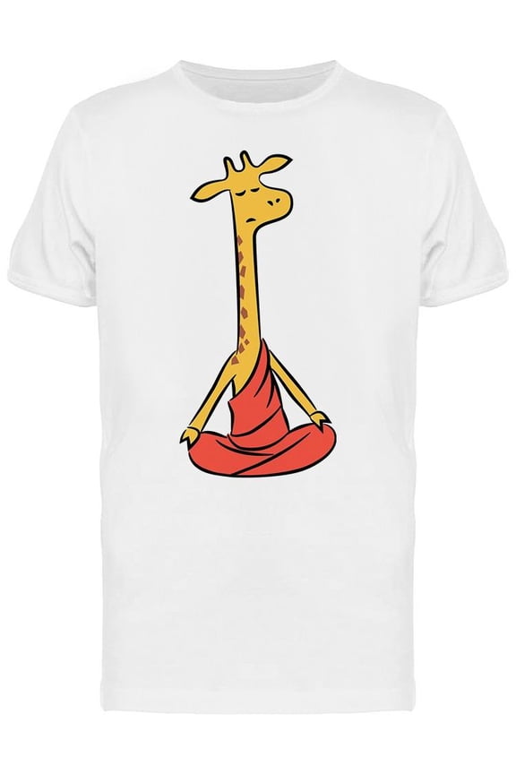 Monk Giraffe Lotus Om T-Shirt Men -Image by Shutterstock, Male x-Large