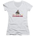 thumbnail image 1 of Monk Im Monk Ish Junior Women's V-Neck T-Shirt White, 1 of 1