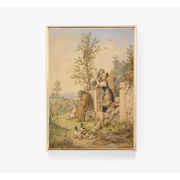 Monk In Spring Ludwig Richter Art