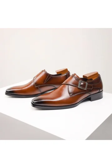 Monk Strap Brogue Dress Shoes display picture 3
