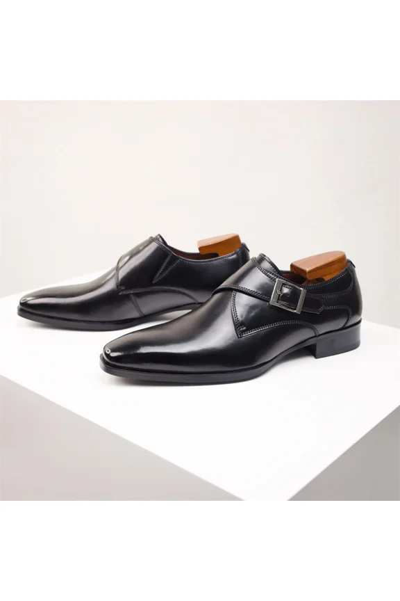Monk Strap Men’s Dress Loafer Shoes Plain Toe Classic Oxfords Shoes for Formal Business Wedding Plus Size