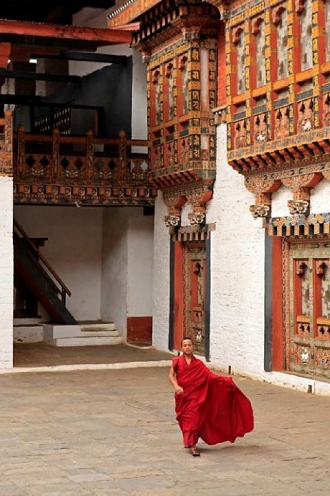 Monk at Punakha Dzong Punakha Bhutan Canvas Art - Kymri Wilt DanitaDelimont (11 x 17)