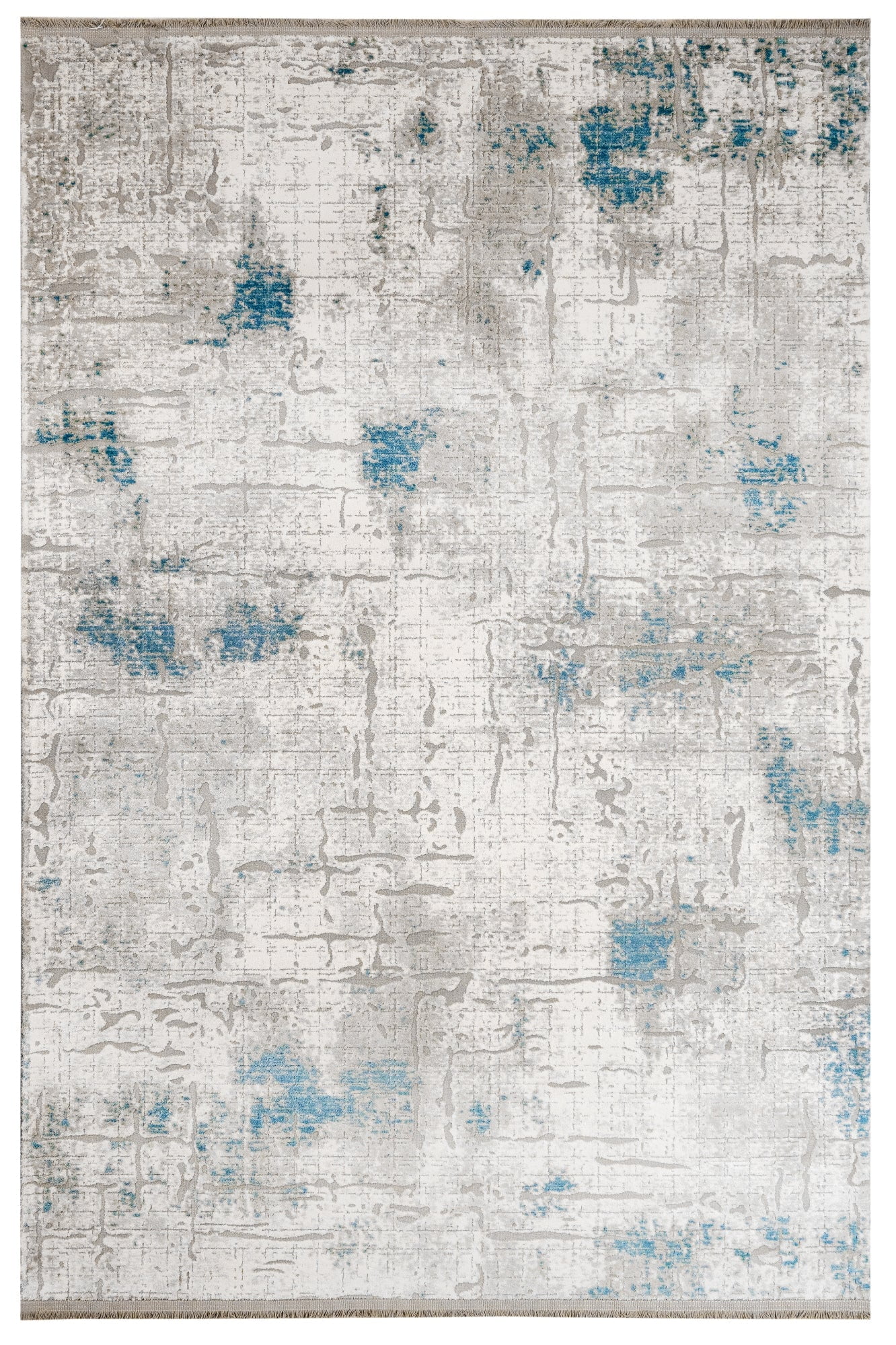 Monk’s Hood Blue Abstract Acrylic Area Rugs for Living Room Jacquard ...