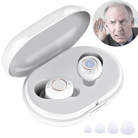 Monkemon Personal Sound Amplifiers Rechargeable, with Charging Box, Invisible and Portable, Fast charging, with Noise Canceling, One Charge Can Work for 36 Hours