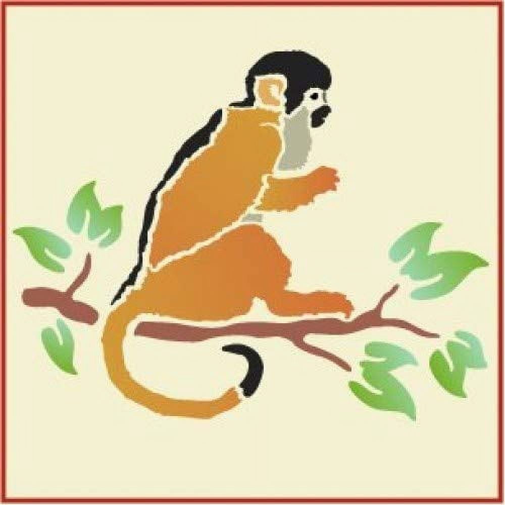 Monkey 1 Stencil - Tropical Rainforest Jungle Animals Reusable Mylar ...