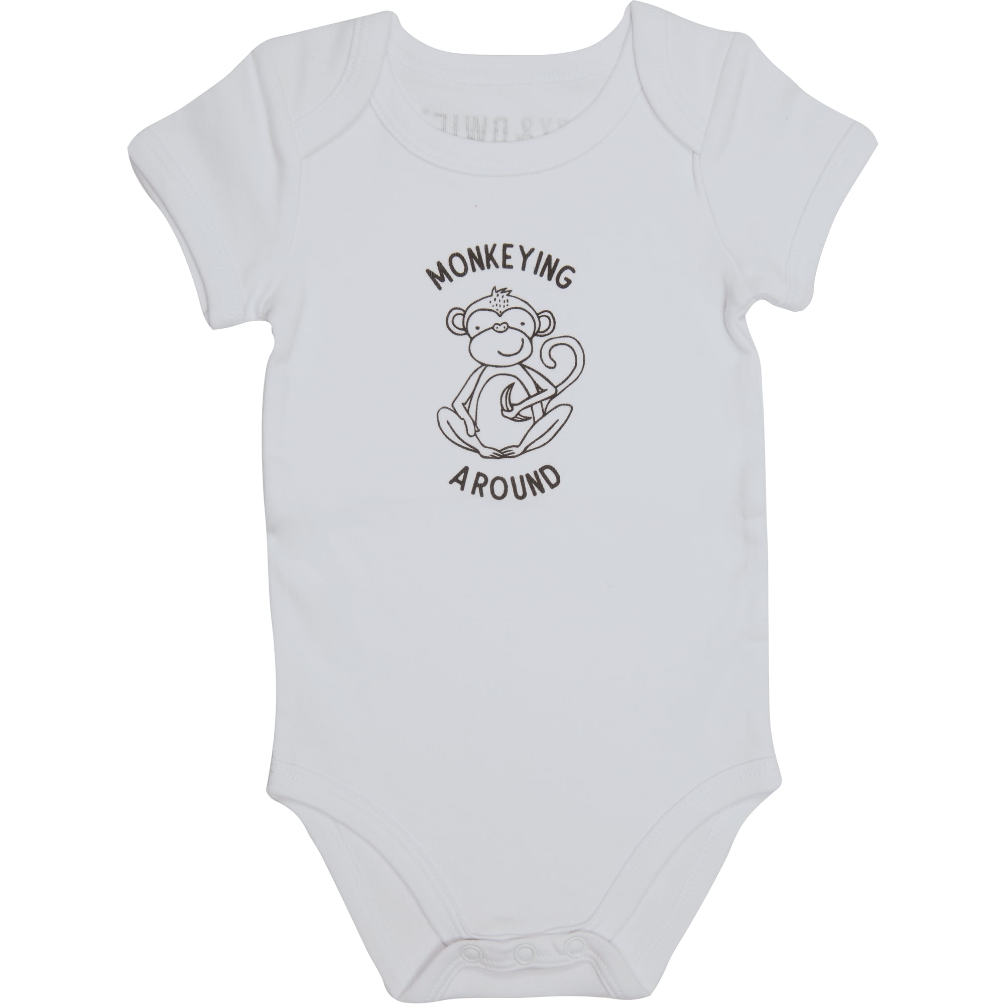 Pavilion Gift Company - Monkey - 12-24 Months Gray Onesie
