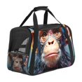 thumbnail image 1 of Monkey 17x10x11.8 in Pet Carrier Bag - Fabric 900D Oxford Cloth - Sherpa Base - Nylon Webbing - Comfy & Durable Pet Travel Bag for Small Dogs - 200 Characters., 1 of 7