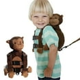thumbnail image 1 of Monkey 2-in-1 Toddler Safety Harness Backpack with Leash - Adjustable Anti-Lost Walking Strap for Kids 1-4, Child Safety Harness with Cute Backpack for Boys Girls, Indoor Outdoor Travel, 1 of 8