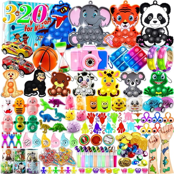 Monkey 320PCS Party Favors for Kids Fidget Toys,Treasure Box Toys for Classroom,Birthday Party Favors Goodie Bags Stuffers for Kids,Pinata Stuffers,Carnival Prizes,Fidgets for Classroom Prizes