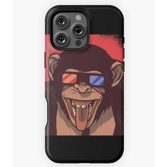 Monkey 3D Glasses Funny Animal Art Phone Case for iPhone 16 15 14 13 12 11 Pro Max