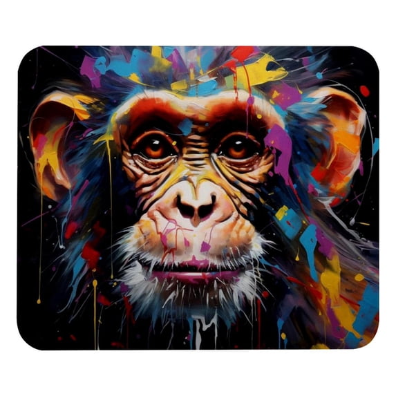 Monkey 8.3x9.8 Inch Square Non-Slip Rubber Bottom Printed Mouse Pad, Desk Pad for Office and Gaming