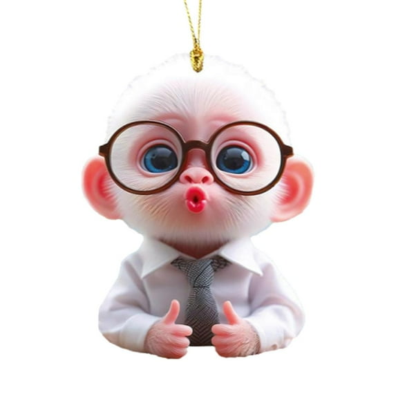 Monkey Acrylic Pendant Car Rearview Mirror Charm Keychain, Bag Pendant B8J XBX