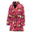 thumbnail image 1 of Monkey And Banana Pattern Women Bathrobe One Size Univeral Fits, Monkey Fashion Lightweight Plush Fleece Long Robe For Women, 1 of 3