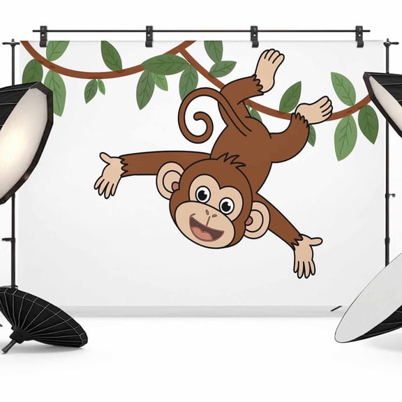 Monkey Animal Backdrop for Photography, Vine Monkeys Cartoon Decoration Photo Backdrop Portrait Background Party Banner Photo Backgrounds for Studio Booth Props, 10x8ft