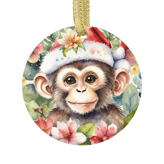 Monkey Animal Monkeys Animal Lover Ceramic Christmas Ornament Xmas Holiday Tree Gift