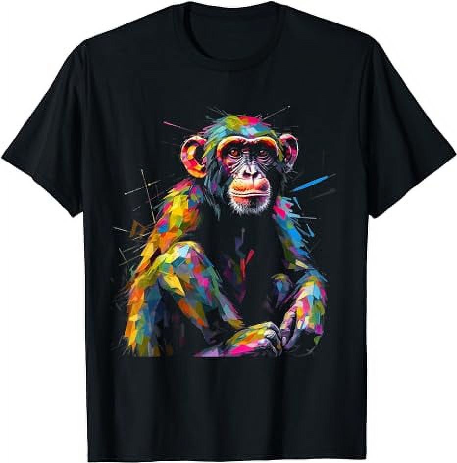 Monkey Animal Zoo Colourful Animal Motif Art Monkey T-Shirt - Walmart.com