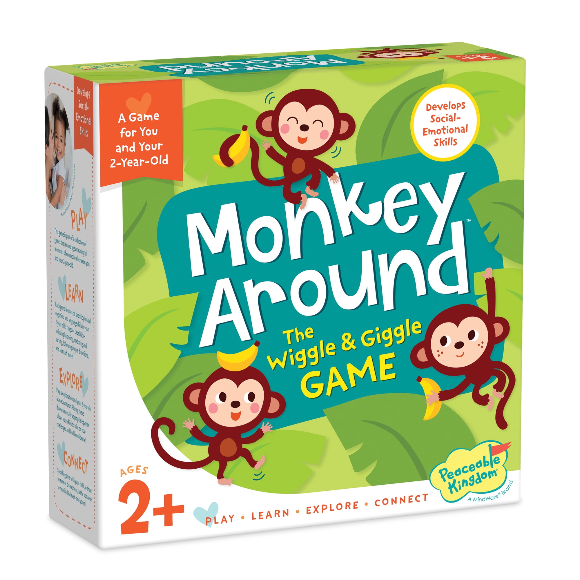 MINDWARE Peaceable Kingdom Monkey Around Board Game for 2 Players, Interactive play with Parent