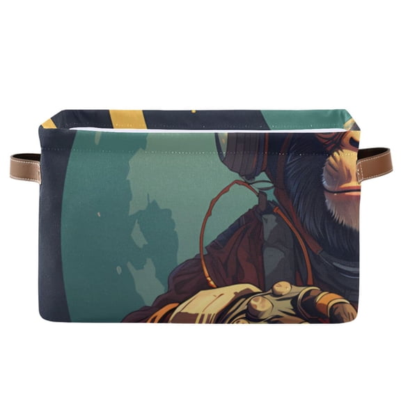 Monkey Astronaut Earth Storage Bins Baskets With Handles Storage Box Clothes Organizer Organization Toys