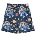 thumbnail image 1 of Monkey Astronaut Pattern Athletic Shorts Breathable with Comfort Fit Drawstring Casual Sweatshorts X-Small, 1 of 9