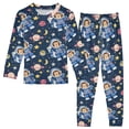 thumbnail image 1 of Monkey Astronaut Pattern Cotton Pajamas 2 Piece Set Sleepwear Soft and Comfortable Homewear Nightwear, 1 of 7
