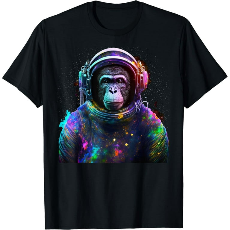 Monkey Astronaut With Space Suit Helmet and Headphones T Shirt Walmart