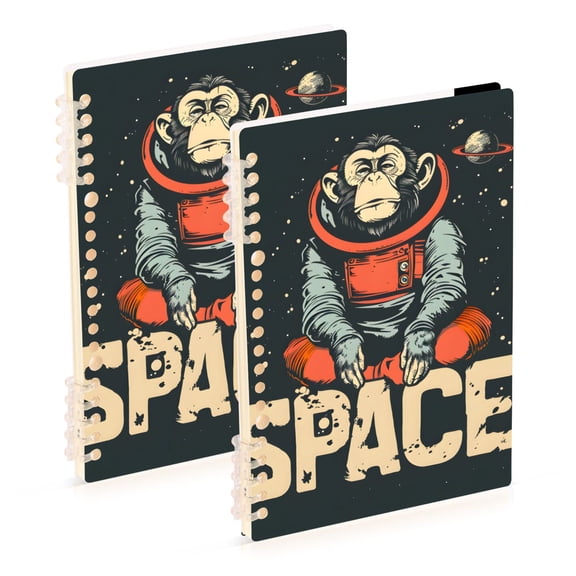 Monkey Astronaut in Cosmos Notebook Detachable Coil Notebook Diary Plan Book A5 Size 60 Pages 1 Pack