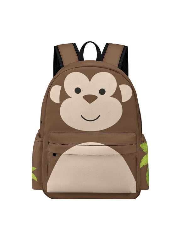 Monkey Backpack for Men Women Teenager 17 Inch Monkey Bookbag Travel Cartoon Backpacks