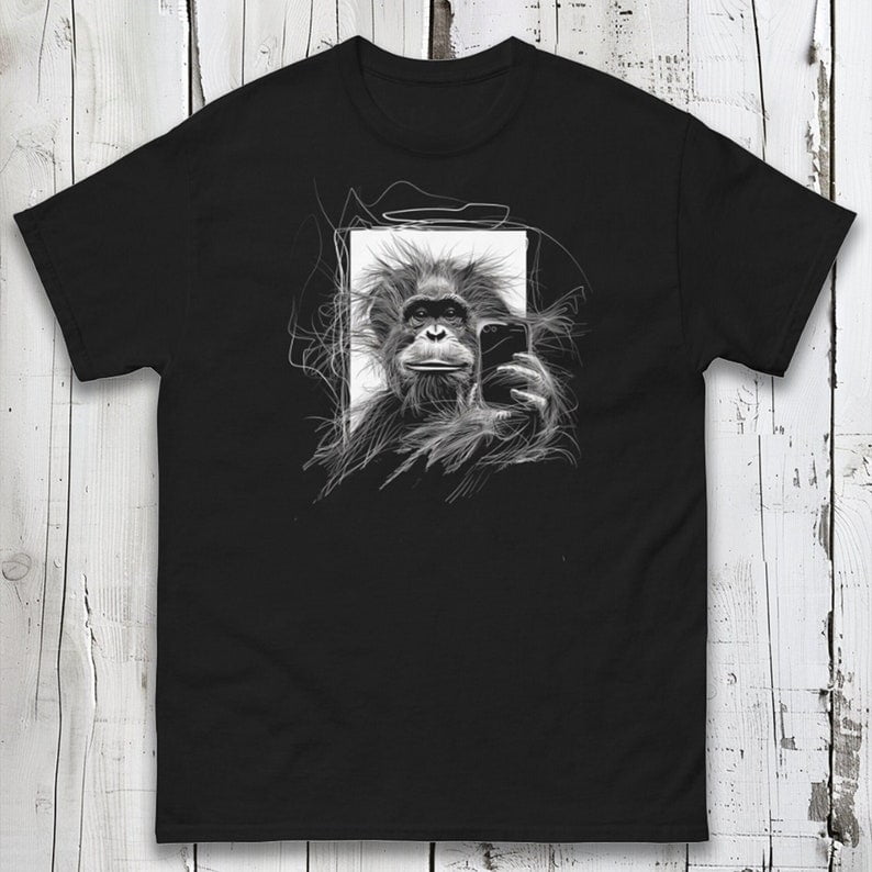 Monkey Bad Choices Make Good Stories Monkey Selfie Graphic T-Shirt ...