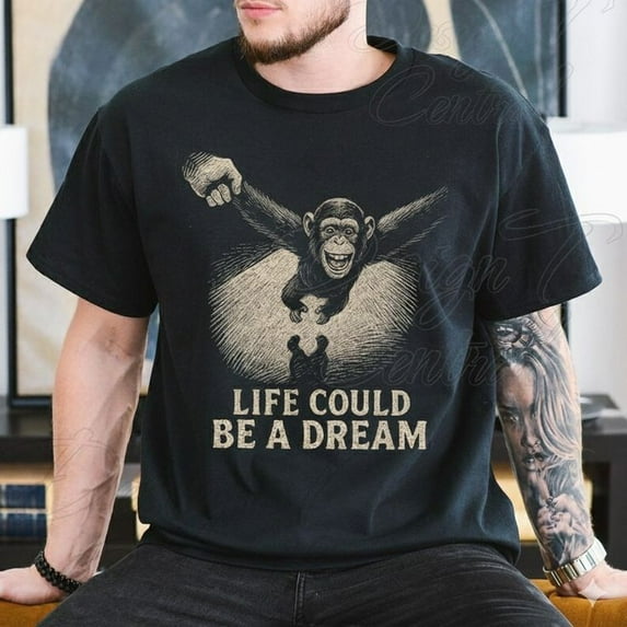 Monkey Bad Choices Make Good Stories Retro Chimp Graphic T-Shirt ...