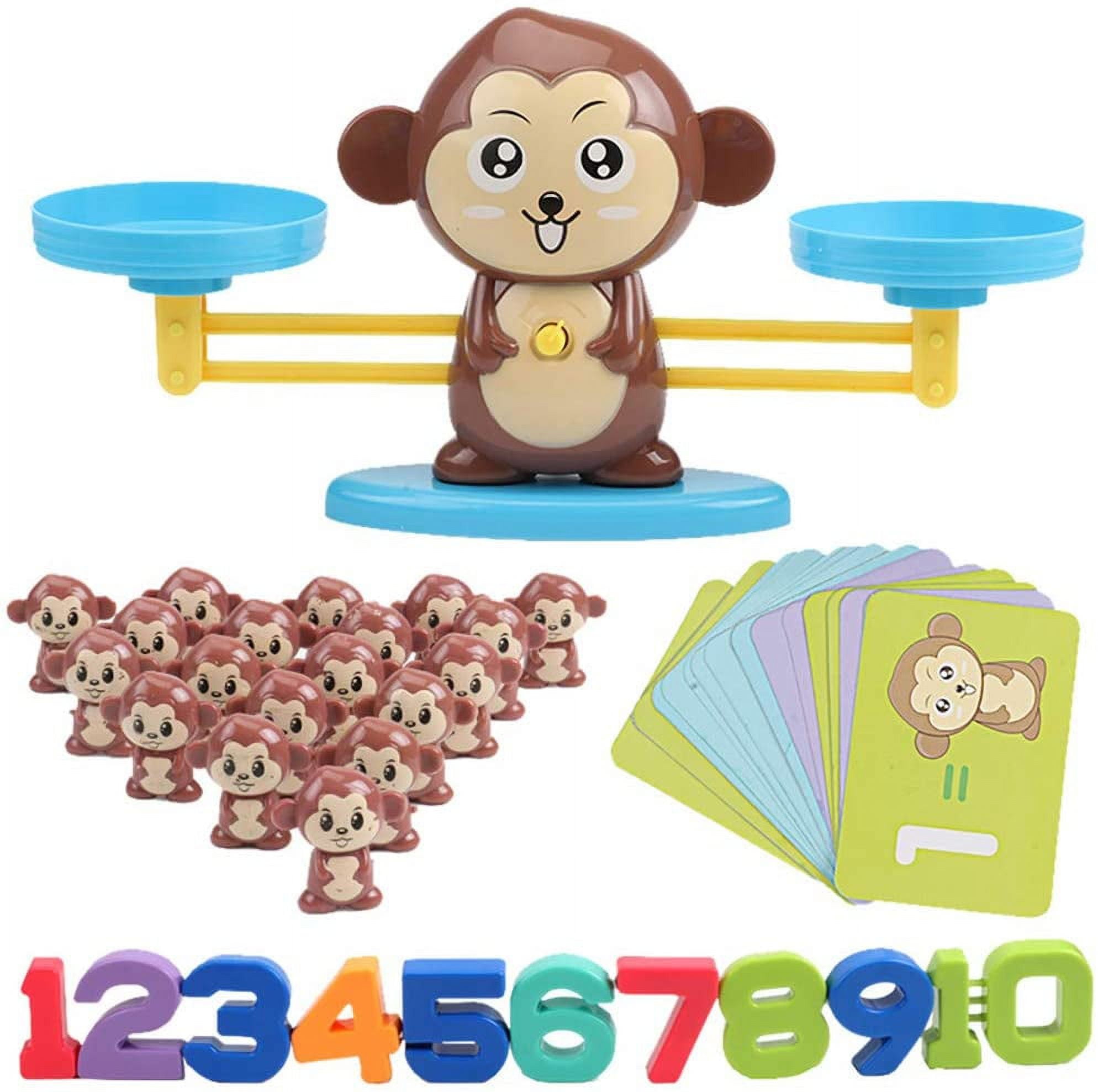Nueplay 62PCS Balance Math Game, Kids Cartoon Dinosaur Toys STEM  Educational Kindergarten Preschool Learning Counting Game for Boys & Girls,  Ideal