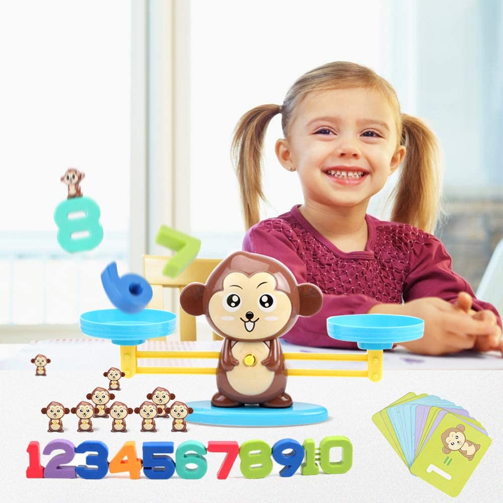 Monkey Balance Cool Math Game, STEM Preschool Counting Numbers and Learning Educational Toys for