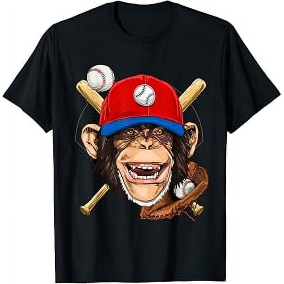 Monkey Baseball Monkey Lovers Baseball Player T-Shirt