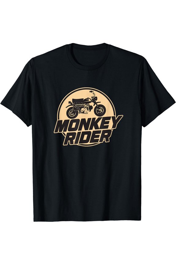 Monkey Bike Rider Retro Classic Moped Motorcycle Tee T-Shirt