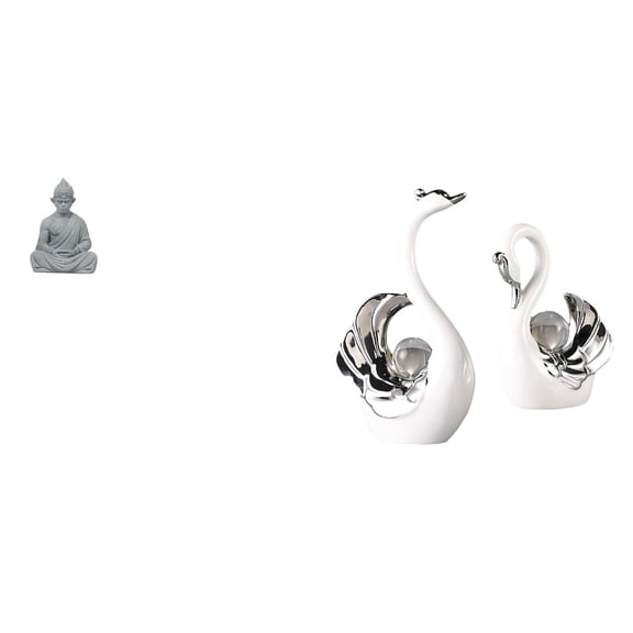 Monkey Buddha Statue Swan Figurine Sculpture Sandstone Ceramic Craft for Living Room Desk Meditation Space