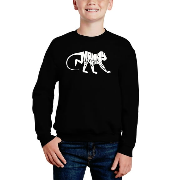 Monkey Business - Boy's Word Art Crewneck Sweatshirt