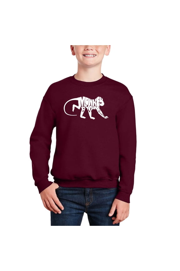 Monkey Business - Boy's Word Art Crewneck Sweatshirt